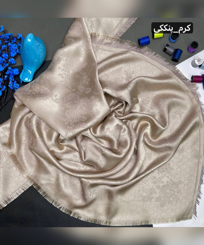 روسری نخ ابریشم ژاکارد طرح گوچی گل ریز قواره 140