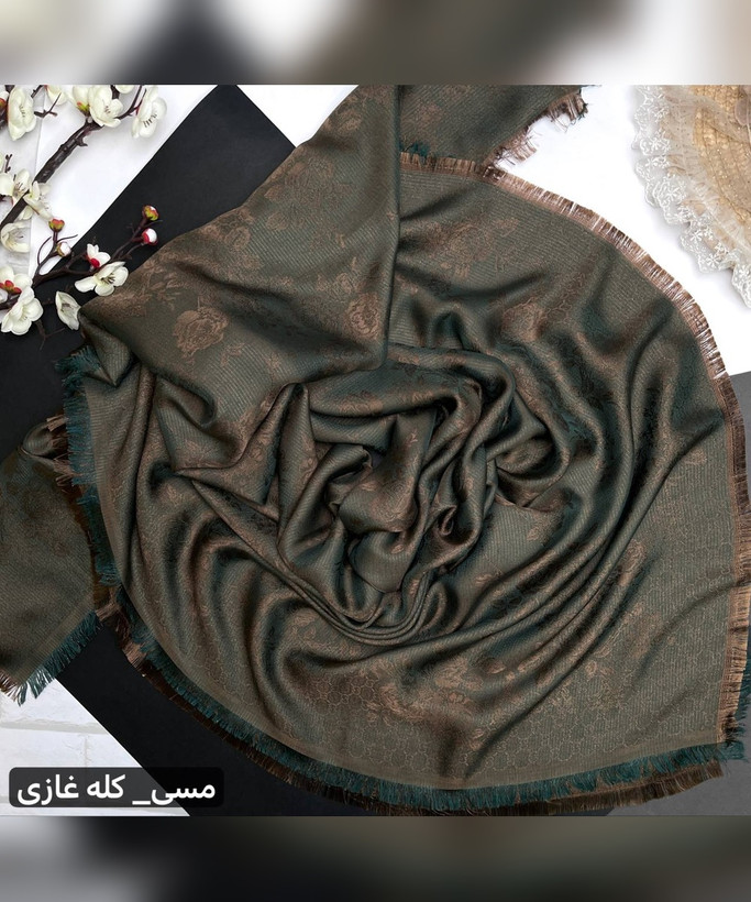 روسری نخ ابریشم ژاکارد طرح گوچی گل ریز قواره 140