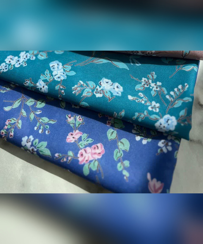روسری کرپنخ طرح خوشهگل قواره ۱۴۰
