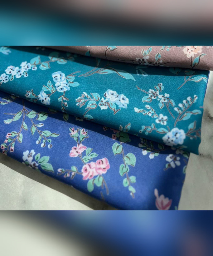 روسری کرپنخ طرح خوشهگل قواره ۱۴۰