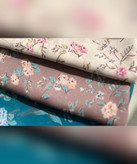 روسری کرپنخ طرح خوشهگل قواره ۱۴۰