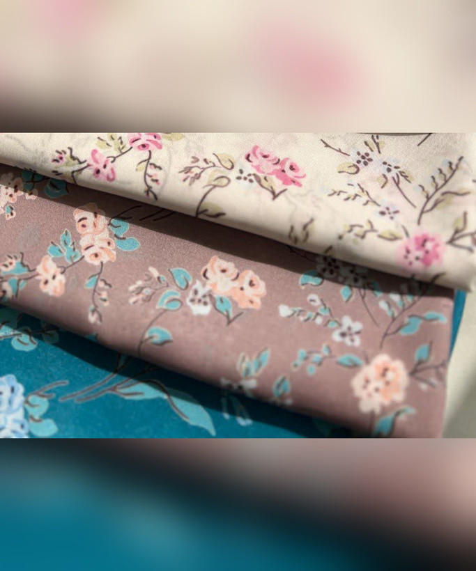 روسری کرپنخ طرح خوشهگل قواره ۱۴۰