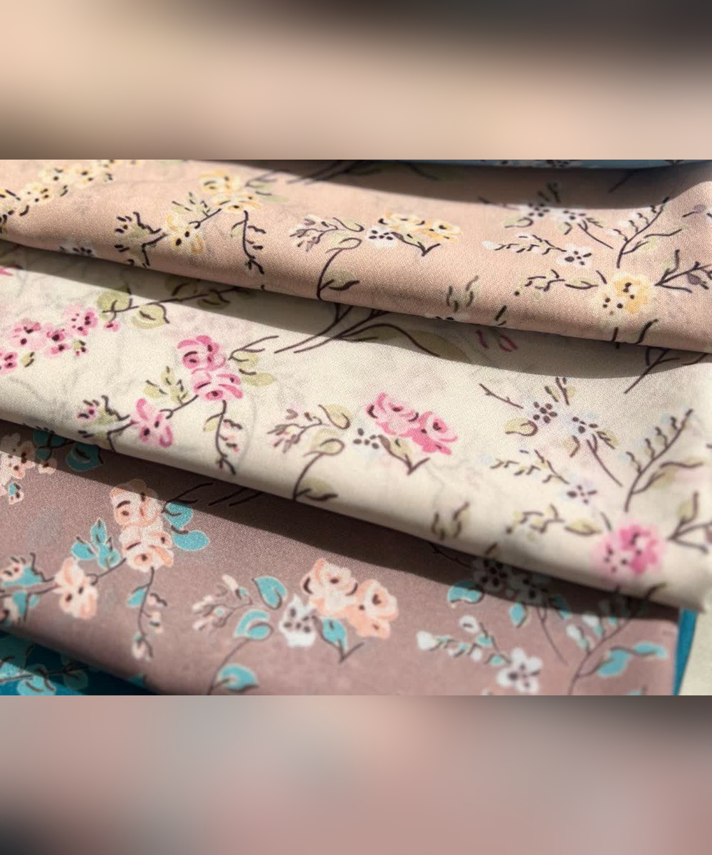 روسری کرپنخ طرح خوشهگل قواره ۱۴۰