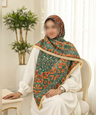 روسری نخی طرح کاشی قواره ۱۴۰