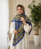 روسری نخی طرح کاشی قواره ۱۴۰
