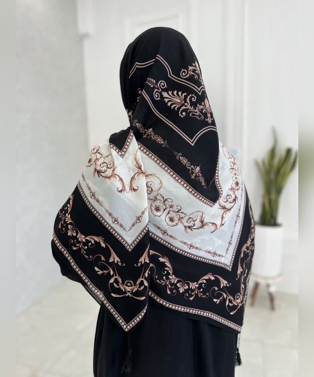 روسری کرپنخ طرح زرنگار قواره ۱۴۰