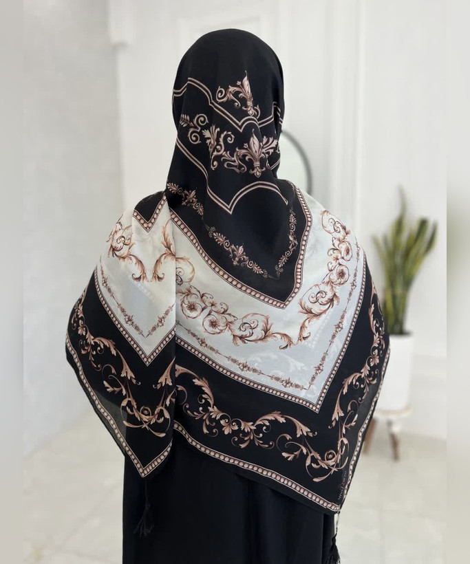 روسری کرپنخ طرح زرنگار قواره ۱۴۰