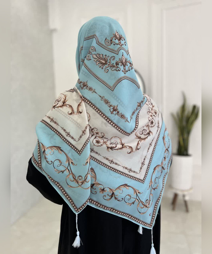 روسری کرپنخ طرح زرنگار قواره ۱۴۰