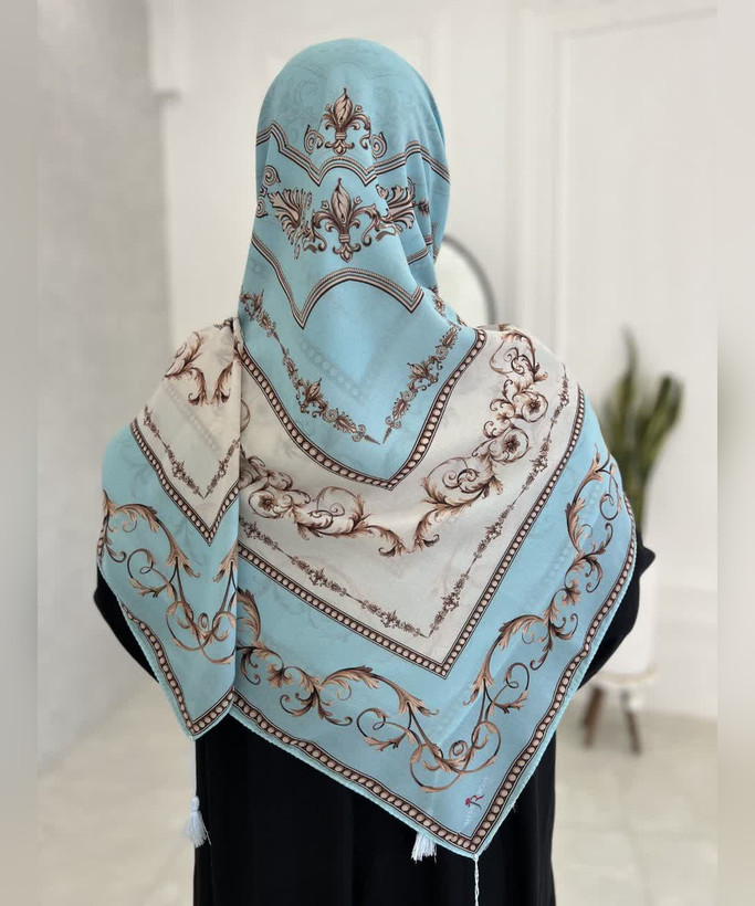 روسری کرپنخ طرح زرنگار قواره ۱۴۰
