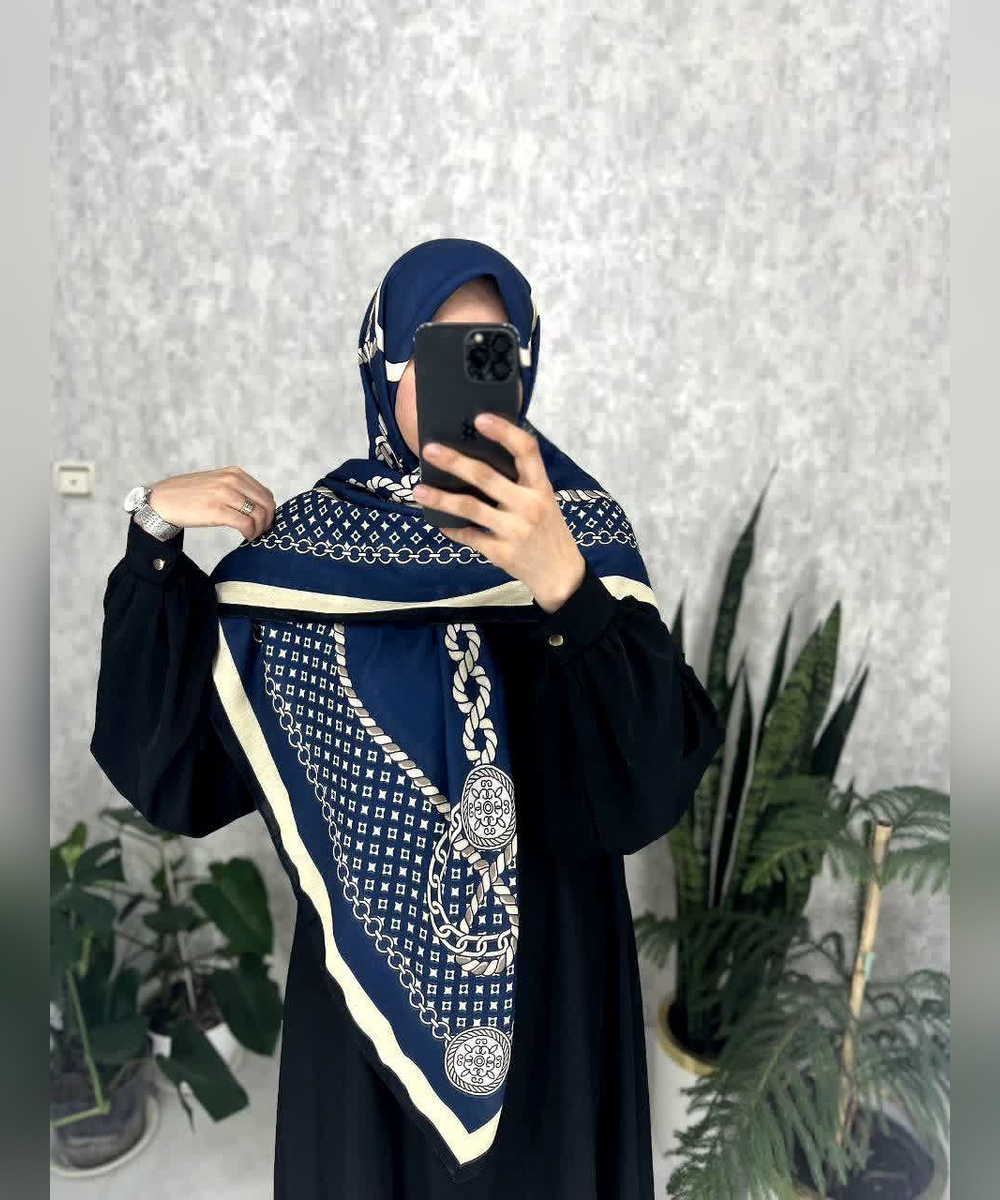 روسری نخی طرح زنجیر و سکه قواره ۱۴۰