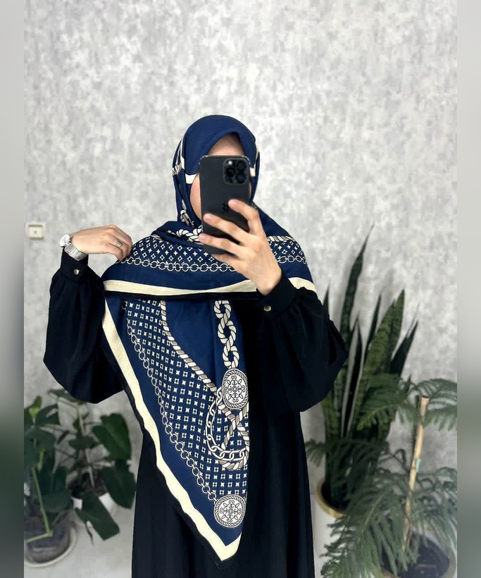 روسری نخی طرح زنجیر و سکه قواره ۱۴۰