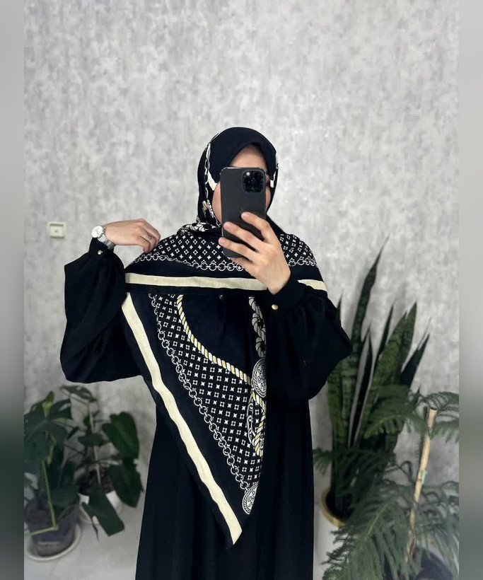 روسری نخی طرح زنجیر و سکه قواره ۱۴۰