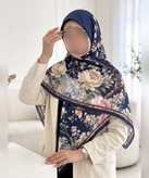 روسری ابریشم طرح گل صدپر قواره ۱۳۵