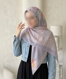 روسری سوپرکرپ طرح گلستان آبرنگی قواره ۱۴۰