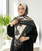 روسری سوپرکرپ طرح سگک و منگوله قواره ۱۴۰