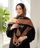 روسری سوپرکرپ طرح سگک و منگوله قواره ۱۴۰