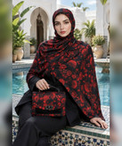 ست کیف و روسری طرح گل قرمز سنتی – کیف کوچک